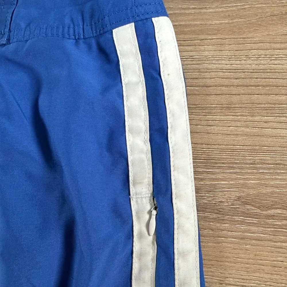 Abercrombie & Fitch Swim Trunks Mens Small Blue White Striped Board Shorts Y2K